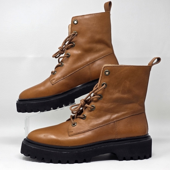 Madewell Brown Combat & Moto Boots - Picture 3 of 10